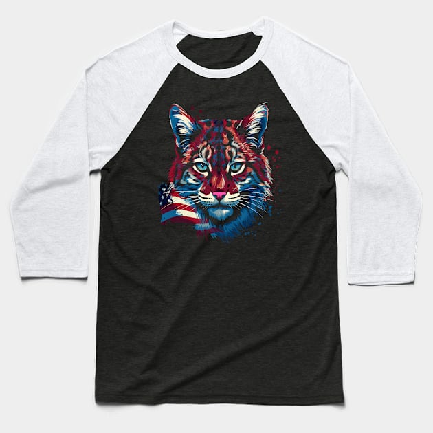 Patriotic Bobcat Baseball T-Shirt by JH Mart